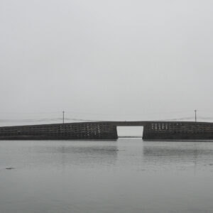 low bridge in fog