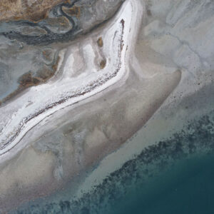 aerial view of sandy beach