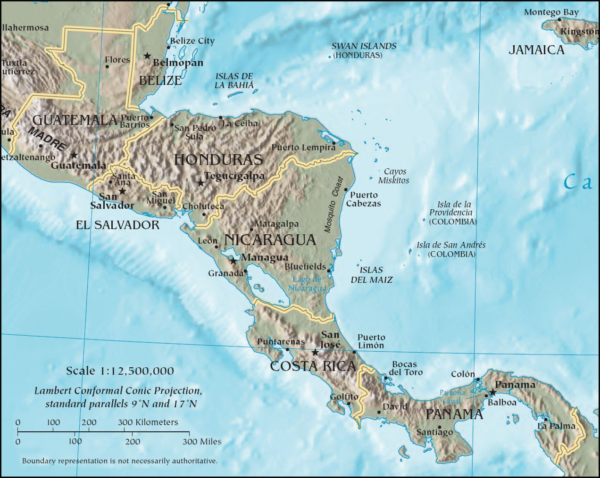 map of central America