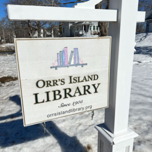 sign post for orrs island library