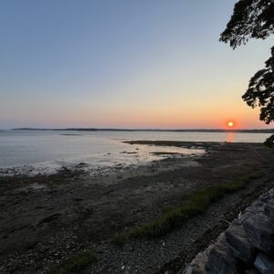beach scene at sunset