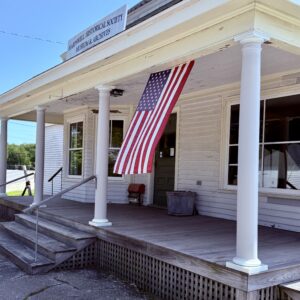 American flag on building