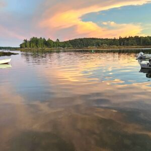 Sunset over the water